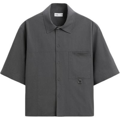 Einfarbiges lässiges Poloshirt Herrenhemden Grau 3666300-802