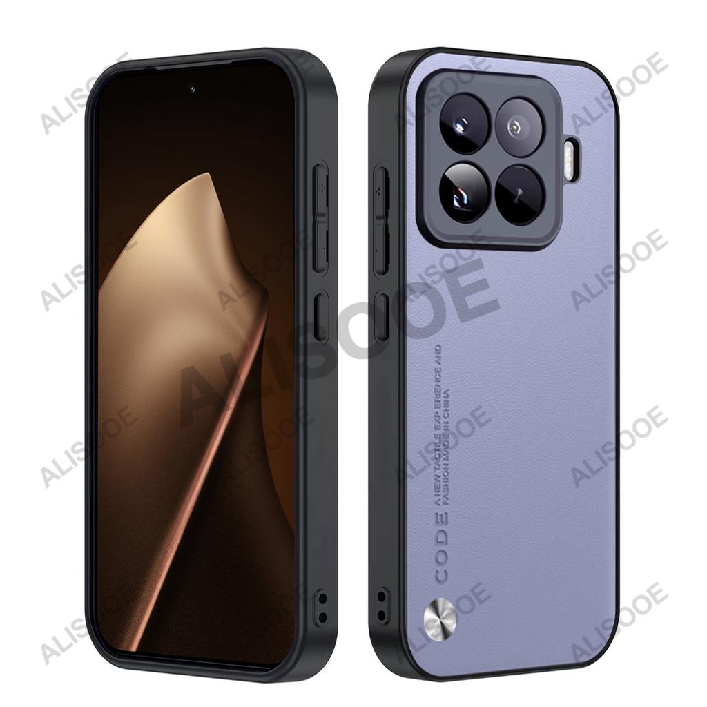 Stoßfeste Hülle für Xiaomi 15T / 15T Pro Hülle Luxus Fasertextur PU-Leder Vollschutz Handy Capa Abdeckung