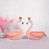 Bezaubernde Flamingo-förmige Aufbewahrungsornamente mit Kronen: Funktionale Dekoration zur Aufbewahrung kleiner Gegenstände
