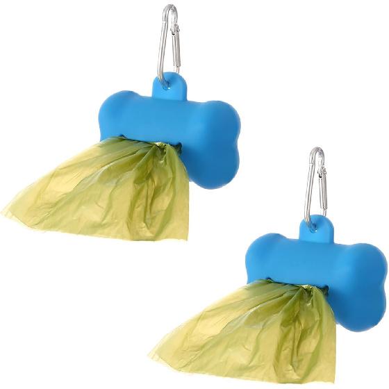 

2 PCS Dog Trash Holder Doggie Bag Containers Bone Poop Bags Soft Poop Bag Holders for Leashes Poop Bag Rolls Doggie Poop Dispenser