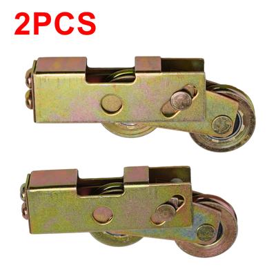 2 pièces Roue de levage à roulement pour porte coulissante tandem Roue de poulie pour porte-fenêtre en aluminium Roulements à rouleaux Roue Quincaillerie pour meubles