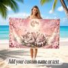 Cat Theme Soft Beach Towel Personalized Custom Name Text Towel Portable for Beach Pool Travel