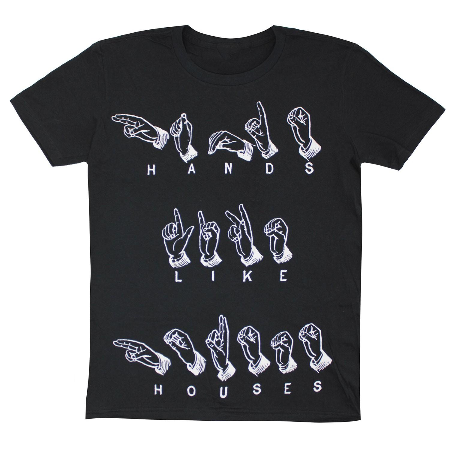 Men s Hands Like Houses Sign Language T-shirt X-Small Black 2XL
