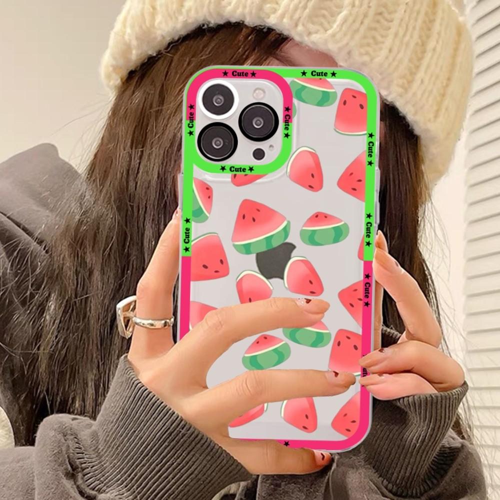 Watermelon Phone Case For iPhone 15 14 13 12 11 Pro Max XS X XR Mini Protective Cover