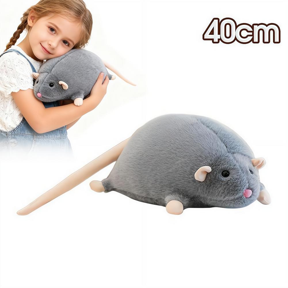Cute 35cm Mouse Doll Plush Flower Branch Rat Doll Cartoon Soft Animal Figure Kids Gift Birthday Plush Animal