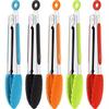 7/9/12inch Silicone Kitchen BBQ Tongs Stainless Steel Locking Cooking Tongs with Silicone Tips Non-Slip Food Tongs for Cooking