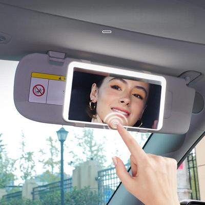 1 Adet Kadın Şarj Edilebilir Dolgu Işığı İnce Makyaj Aynası Araba İç Dikiz Aynaları Güneşlik Plakası LED HD Makyaj Aynası Kızlar İçin