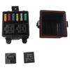 1pc 12V 6-Way Car Fuse Box With Relay Boxes And Fuse Holder For Cars RV Ships Car Fuse Box Automobiles Parts Accessories