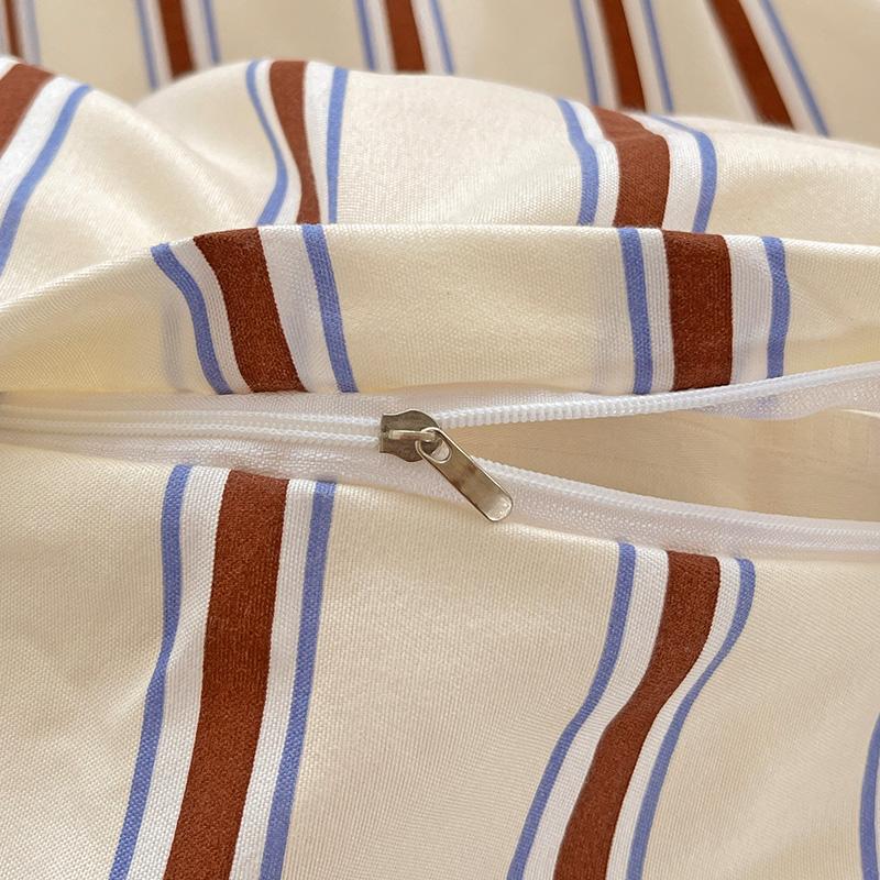 INS Stripe Series Printed Soft Bedding Set Duvet Cover Bedclothes Bedspread Pillowcases Flat Sheets Comforter Sets for Girls