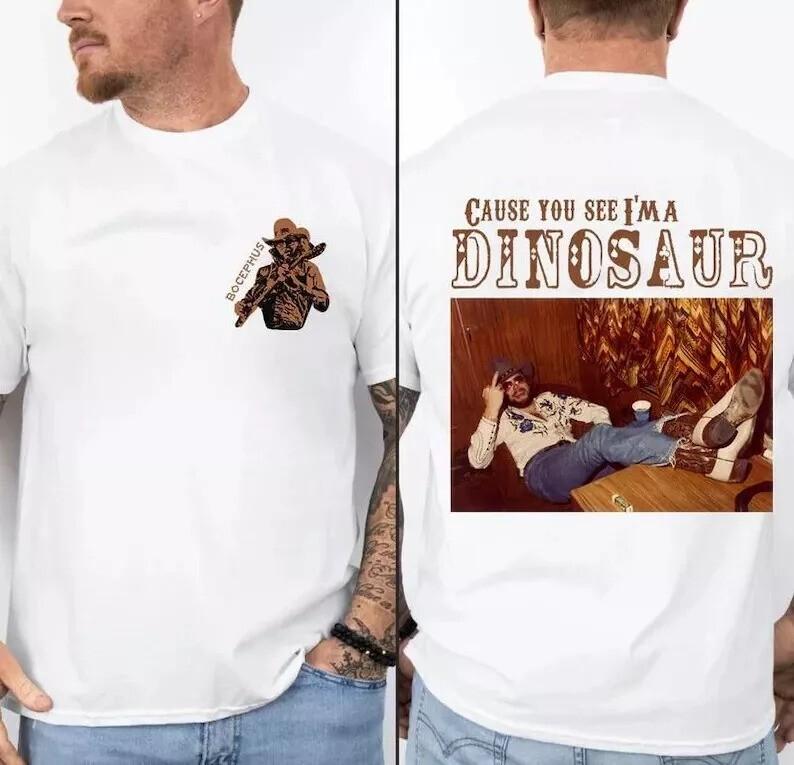 Dinosaur Hank Williams Bocephus Tour Shirt Outlaw Country Music Unisex Shirt XXXL