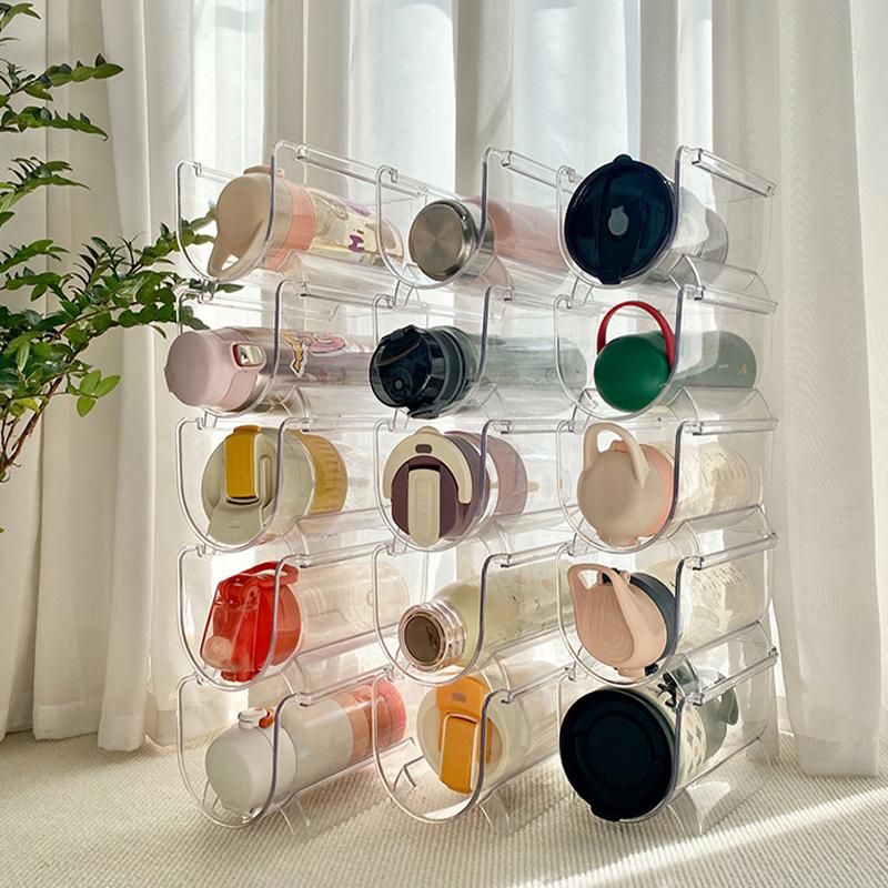 Vícevrstvý stohovatelný držák na termosku Kuchyňský stojan na ukládání hrnků na vodu Úložná police Stojan na vystavení lahví s vodou