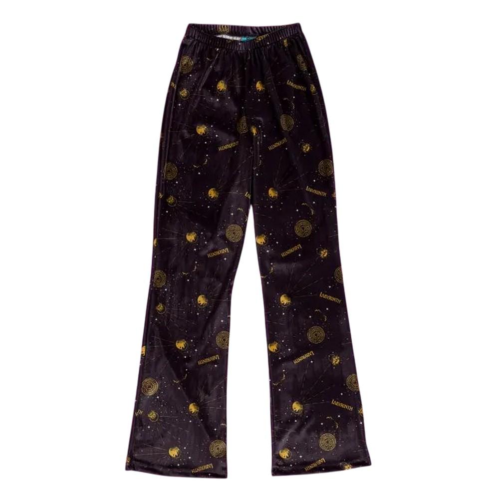 Labyrinth Womens/Ladies Velvet Celestial Flared Leg Trousers