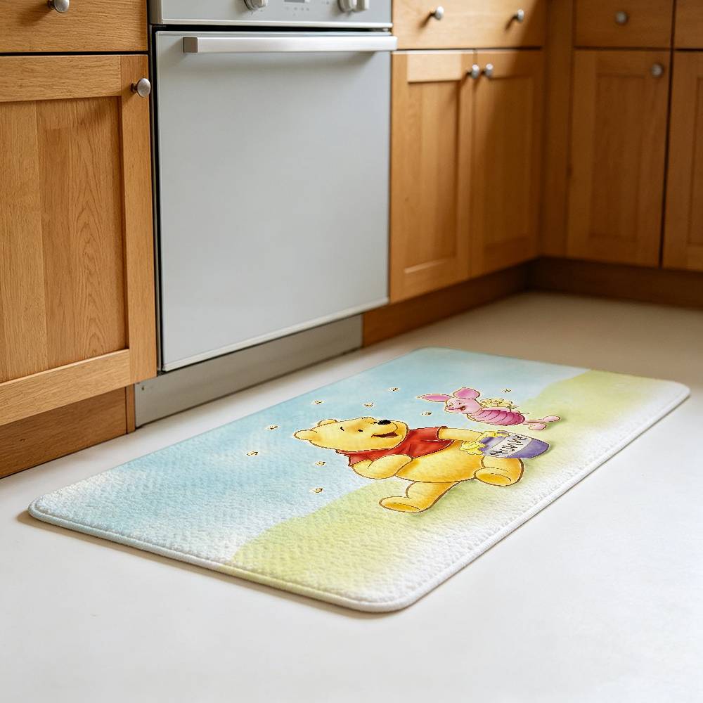 Cartoon Cute P-PoohS-B-BearS Floor Mat Footpad Mats Style Soft Bedroom Floor House Laundry Room Mat Anti-skid Household Carpets