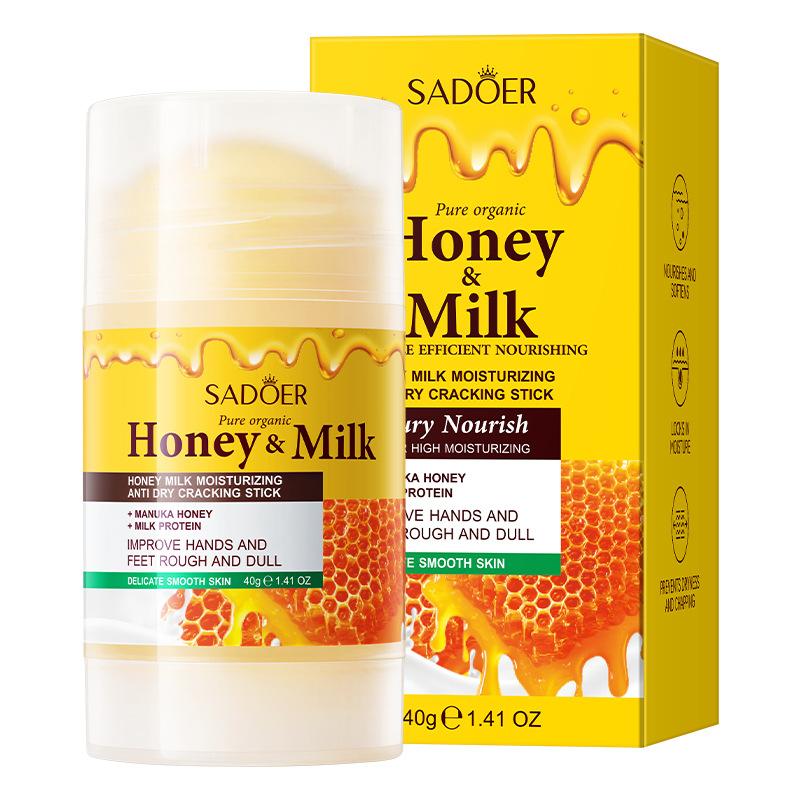 Honey Milk Moisturizing Stick Hand Foot Care Balm Anti Dryness Hydrating Nourishing Skin Cream 40g 40g