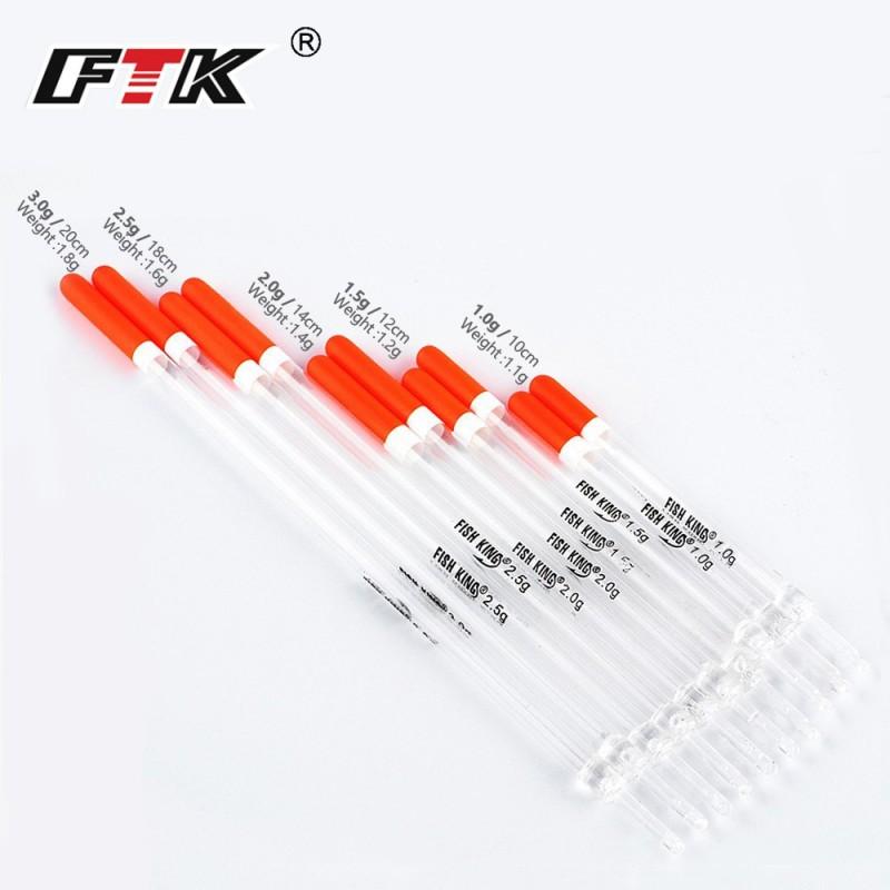 Hollow Plastic Fishing Float Buoy With High-Visibility Glow Tip Transparent Body Freshwater Saltwater Angling