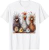 Eagerlys Colorful Funny Chicken Art T-Shirt Mens Womens Tees Top