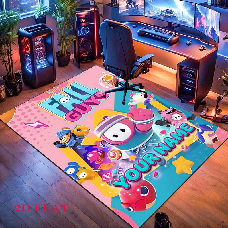 Custom Fall Guys Carpet Rug for Living Room Bedroom Home Sofa Decoration,Kids play Nonslip Floor Mat