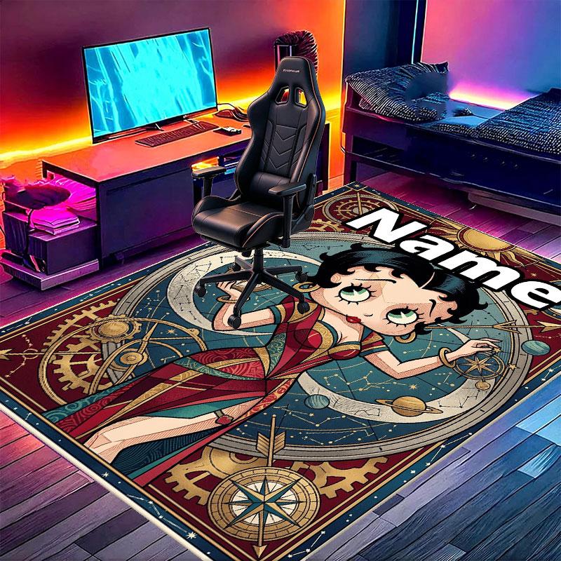 Custom Name Personalized Betty Boop Print Carpet, Versatile Home Decor Rug, for Playroom, Apartment, Balcony, Entryway, Hallway Gift