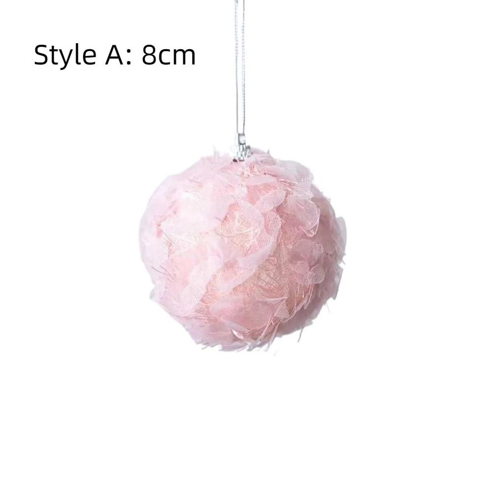 Modern 8/10cm Fluffy Christmas Ball Pink Decorative Christmas Tree Pendant Foam Christmas Balls Ornaments Holiday Ornament