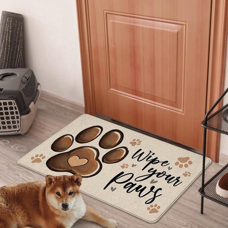 Adorable Cute Pet Welcome Doormats Wipe Your Paws Design Dog Lover Entrance Mats for Animal Lovers Home Decor 40X60CM