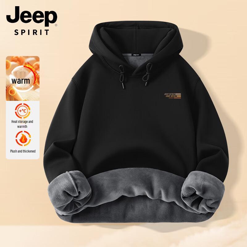 JEEP SPIRIT Men s Fleece-Lined Pullover Hoodie M