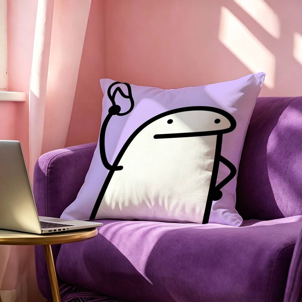 Cute Celular Flork Funny Pillow Case Square DoubleSided Sofa Cushion Cover Bedroom Bedside Pillow