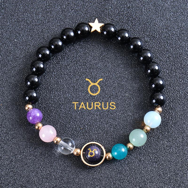 Eight major planets and twelve zodiac signs bracelet, frosted stone, bead bracelet, planets, Christmas gift, Stocking stuffers