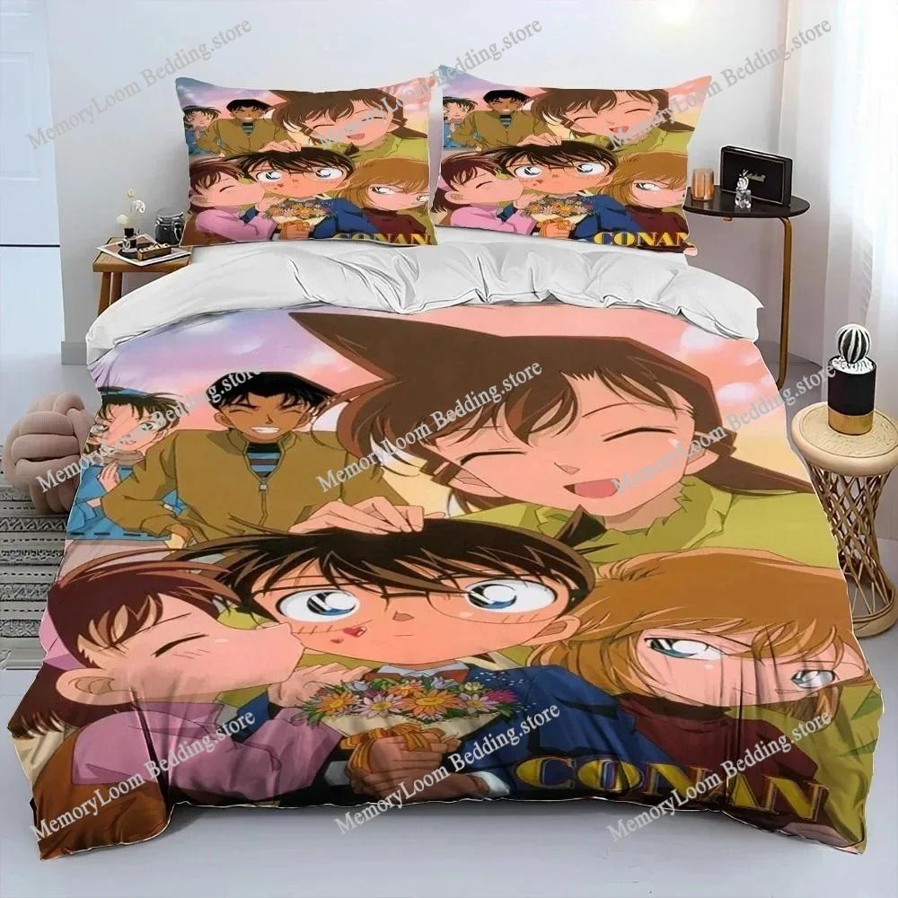 Detective Conan Premium Luxury Bedding Set Japan Cartoon Soft Duvet Cover Plush Comforter Bedspread Twin/Single Size Printed