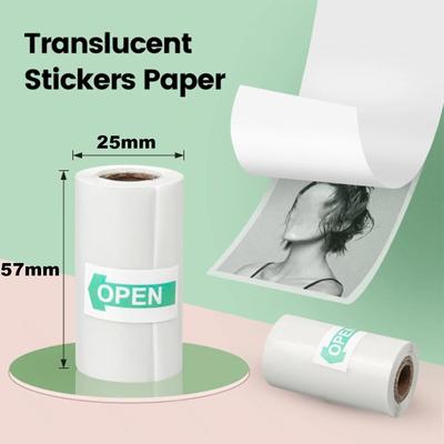 Gjennomsiktig 57x30 mm termisk kvitteringsfotopapir for alle Mini 58 mm blekkfri trådløs Bluetooth termisk kvitteringsskriver papir