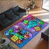 Personalized Crystal Velvet Carpet Custom Name Text,Geometry Dash Anti Slip Area Rug For Home Decoration