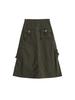 Callout New Year Washed Cargo Skirt / Khaki