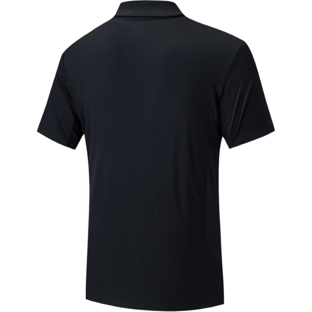 Anta Comfortable Simple Letter Print Versatile Breathable Short Sleeve Polo Shirt Men Tops Basic-Black 152527137-4