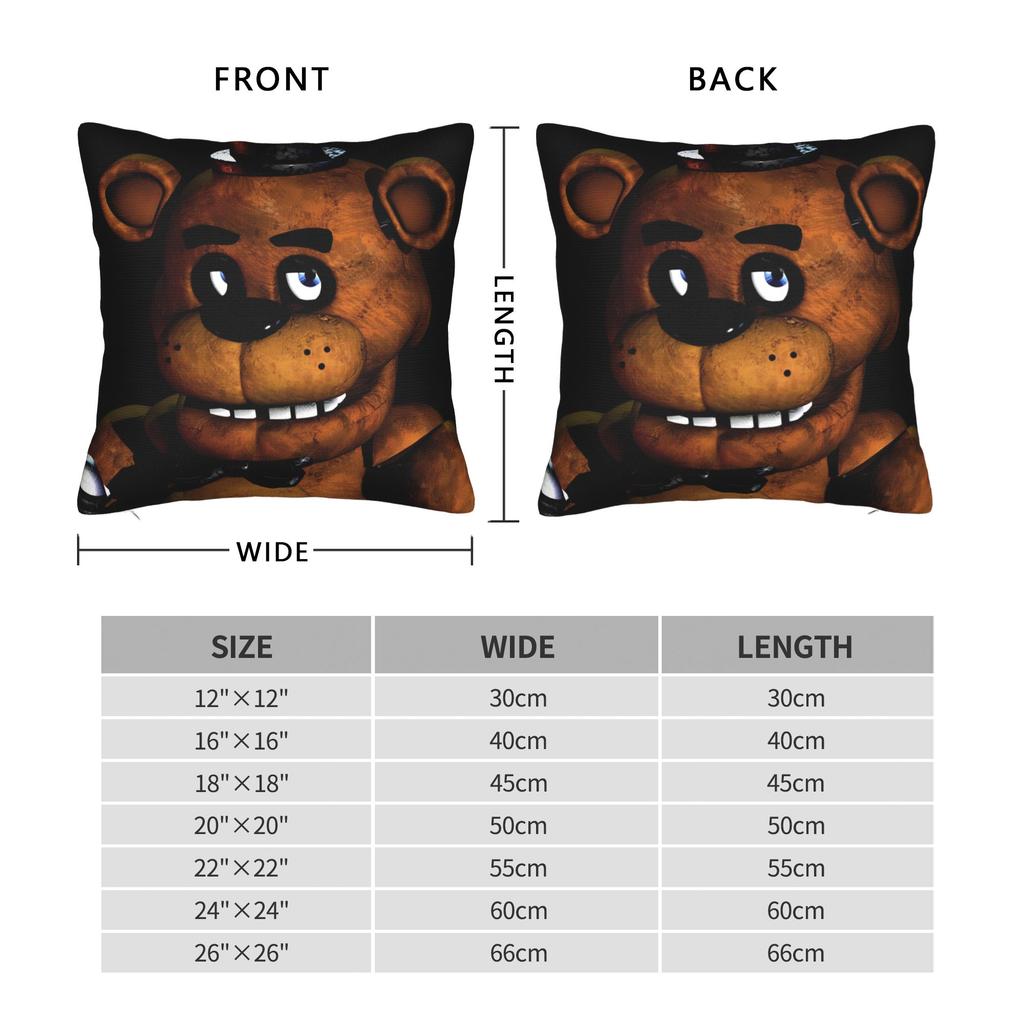 Fnaf At Freddys Pillow Cover Accessories Soft Cushion Cover Decorations Pillow Case Cover Bedroom Multi Size