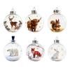 Wildlife Wonders Faux Crystal Ball Ornaments 3D Animal Decor with Fox Squirrel Deer Shatterproof Plastic Christmas Tree Decoration