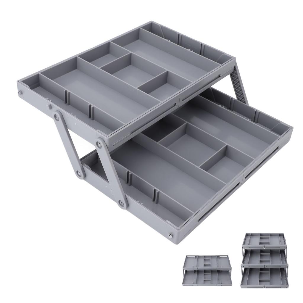 Drawer Organizer Long Lasting Multi Functional Various Sizes Containers Jewelry Organizer Tray Robust Folding Plastic for Home