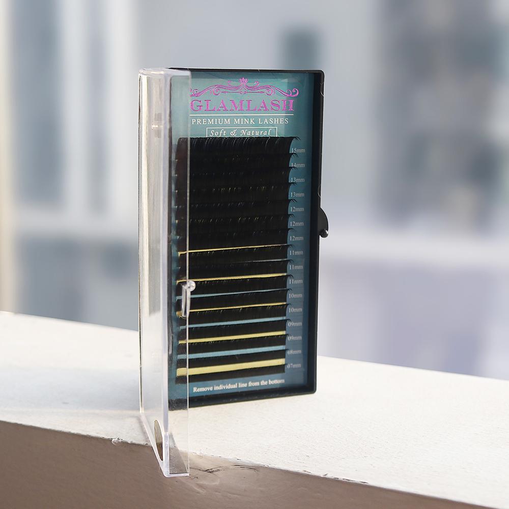 GLAMLASH Ciglia finte di lunghezza mista da 8-15 mm Estensione ciglia individuale Finte ciglia finte visone Trucco