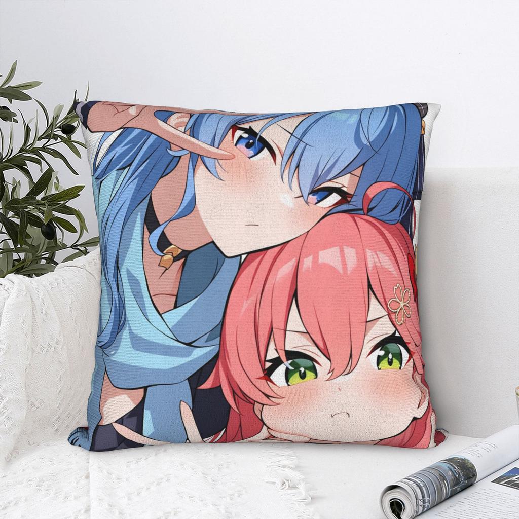 Hot Girl Kawaii Sakura Miko Pillow Cover Comfy Cushion Cover Morden Pillow Case For Sofa Bedroom Home Decor