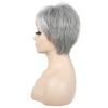 Ladies Ombre Silver Grey Wig With Bangs Short Natural Straight Synthetic Wigs for Women Fake Hair Wig Heat Resistant Wig