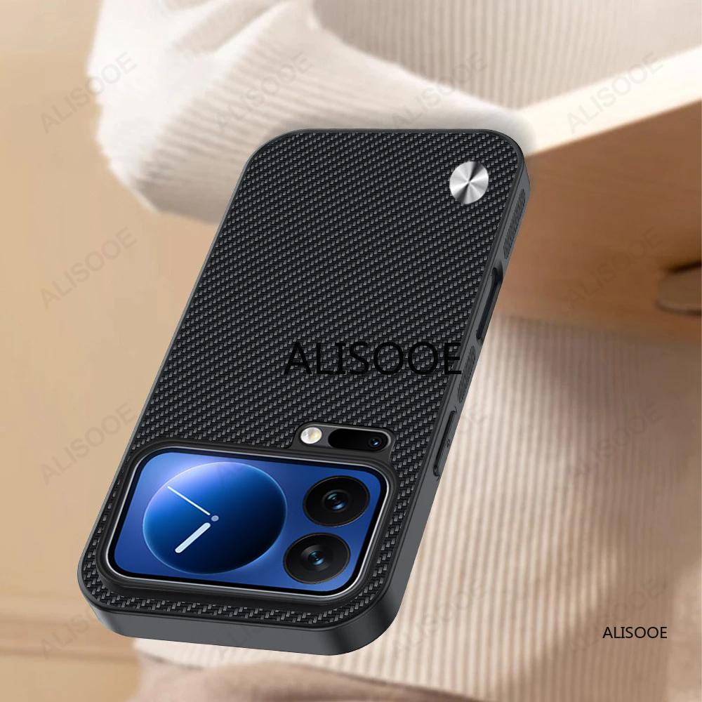 For Xiaomi 17 Pro / 17Pro Max Case Luxury Fiber Texture PU-Leather Protection Leather Funda Capa Cover