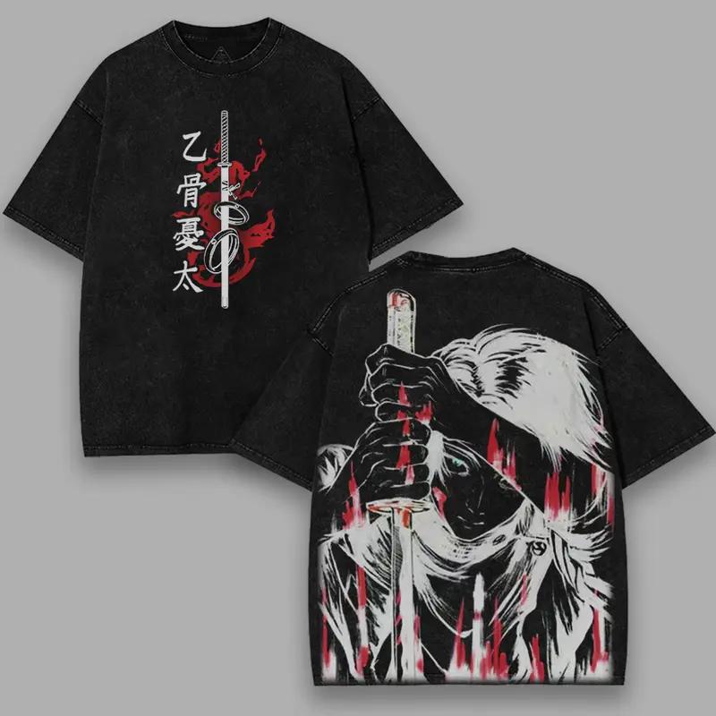 Okkotsu Yuta Jujutsu Kaisen Anime T-shirt For Men's Clothing Vintage Washed Oversized T Shirt High Quality Cotton Tees Tops