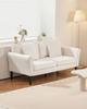 Loveseat Sofa, 176 Cm Small Sofa Couch for Living Room, Velvet Fabric 2-Seats Couch with Sinuous Spring, Soft Cushions and Sturdy Frame, Comfy