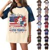 Denim Patchwork Shirts For Women Stand Collar Casual Blouse Short Sleeve Comfy Tshirt Spring Summer Fashion