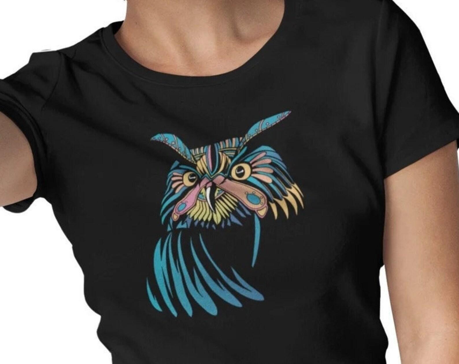 Owl Women s T-shirt Bird Nature Graphic Shirt Woman Mystical T-shirt Nature Lover T-shirt S
