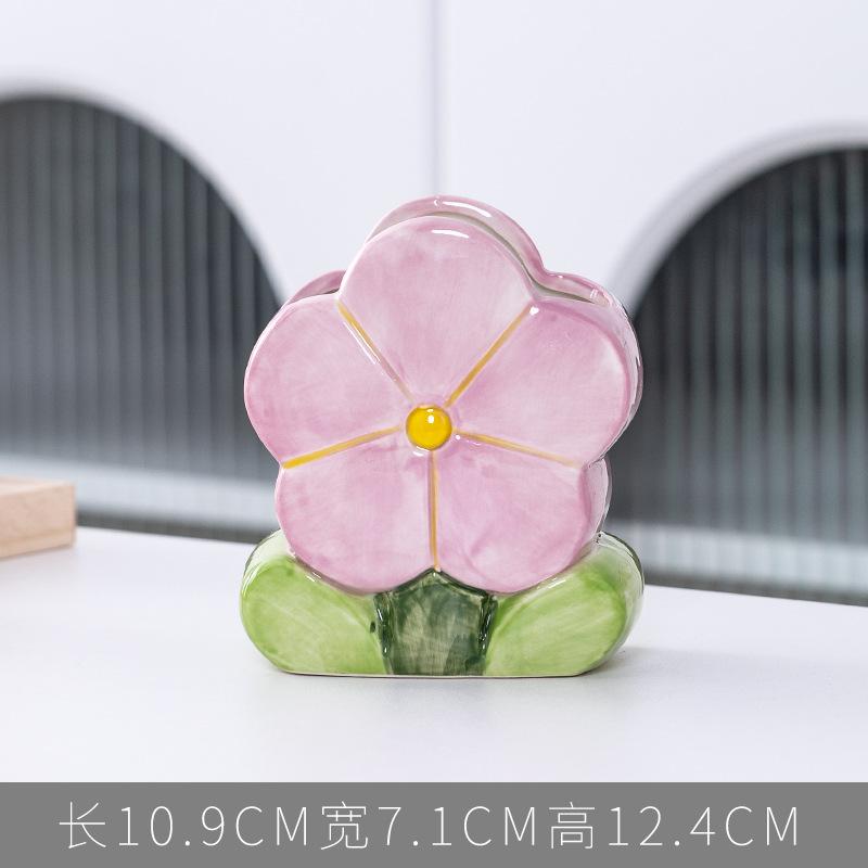 Flower-shaped Ceramic Flower Arrangement Creative Art Vase Living Room Flower Arrangement Dining Table Porch Decorations Vases