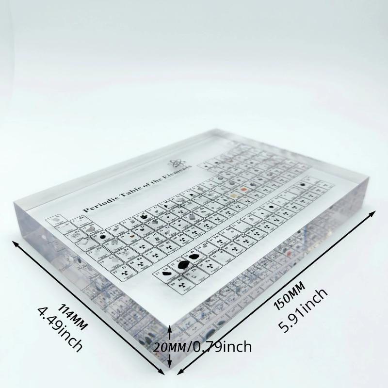 Stolní displej periodické tabulky prvků s reálnými prvky Dětské učební dárky Chemický prvek Domácí akrylová periodická tabulka