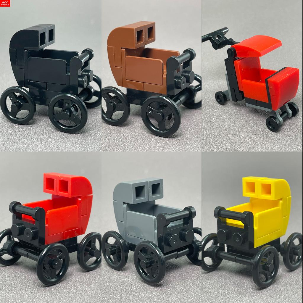 MOC Bausteine Baby Kinderwagen Kinderwagen Flaschenhalter Bildungsbausteine Kinder Mädchen Spielzeug Geschenk
