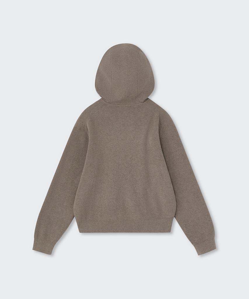 MUSINSA STANDARD Washable Supima Cotton Knit Hooded Zip-Up [Heather Beige]