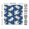 Tuniu Cute Ghost Printed Bathroom Shower Curtain Waterproof Fabric Home Decor