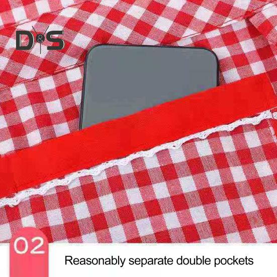 Water-resistant Cooking Bib Tie Back Design Useful Kitchen Apron Anti-greasy Anti-wear Overalls