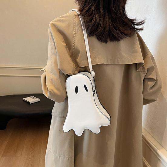 Ghost Crossbody Bag Waterproof Shoulder Bag Crossbody Purse with Adjustable Strap for Women Men Halloween Daily Outings